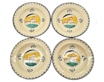 Corso Dei Fiori Casolare Pastaschüssel, 10-Zoll-handbemalte italienische Maiolica-Keramik, toskanisches Missions-Landschaftsmuster