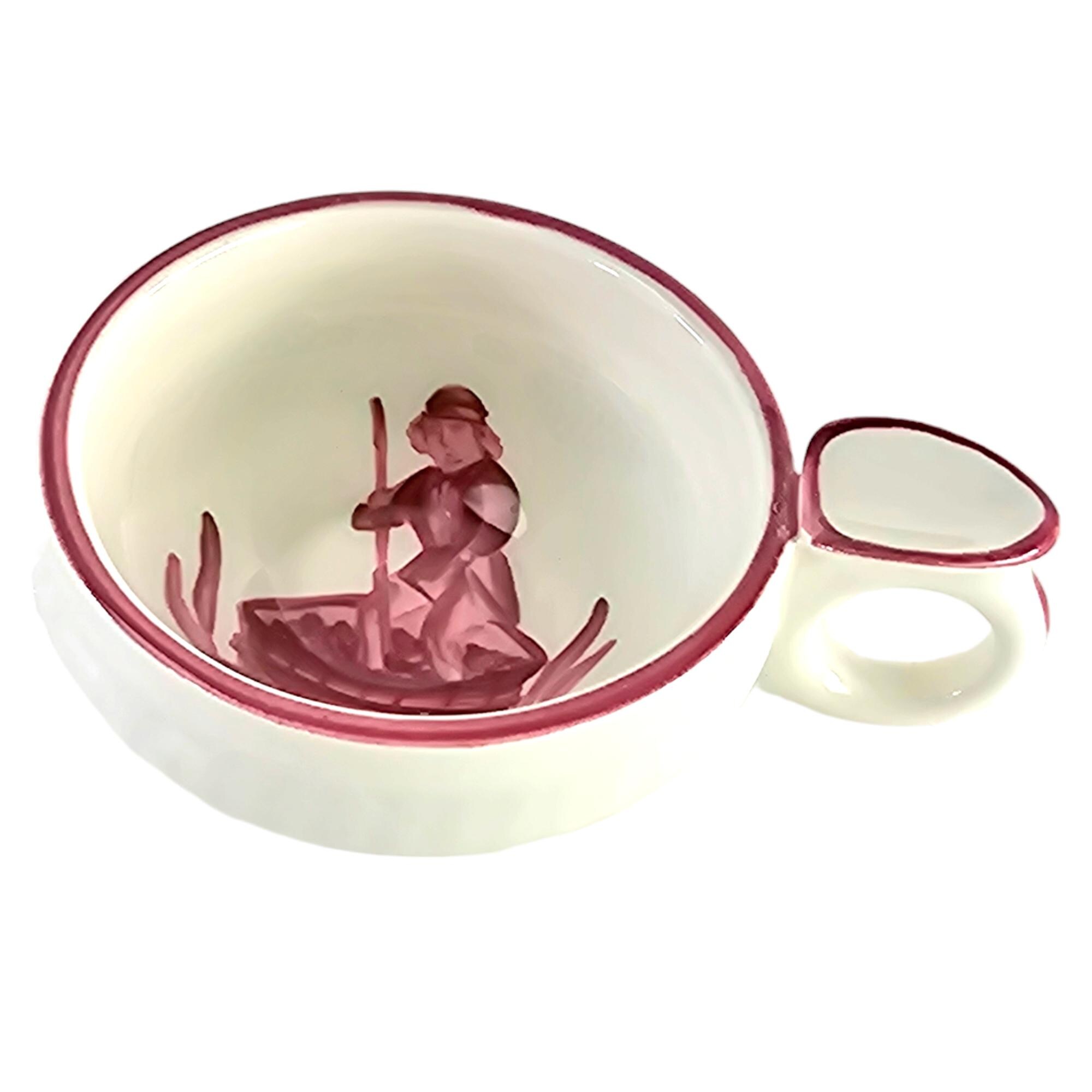 Vintage Longchamp Faience Bowl: French Wine Maker Thumb Bowl 4.75