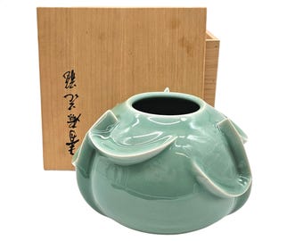ヴィンテージ京焼青磁花瓶：加藤稔作の日本のひょうたん型花瓶 - Etsy 日本