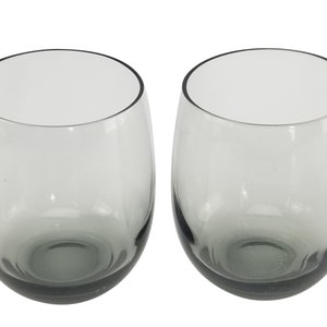 Vintage Libbey Wine Glasses, Round Wine Goblets, Smoke Glass Wine, Round Wine Glass