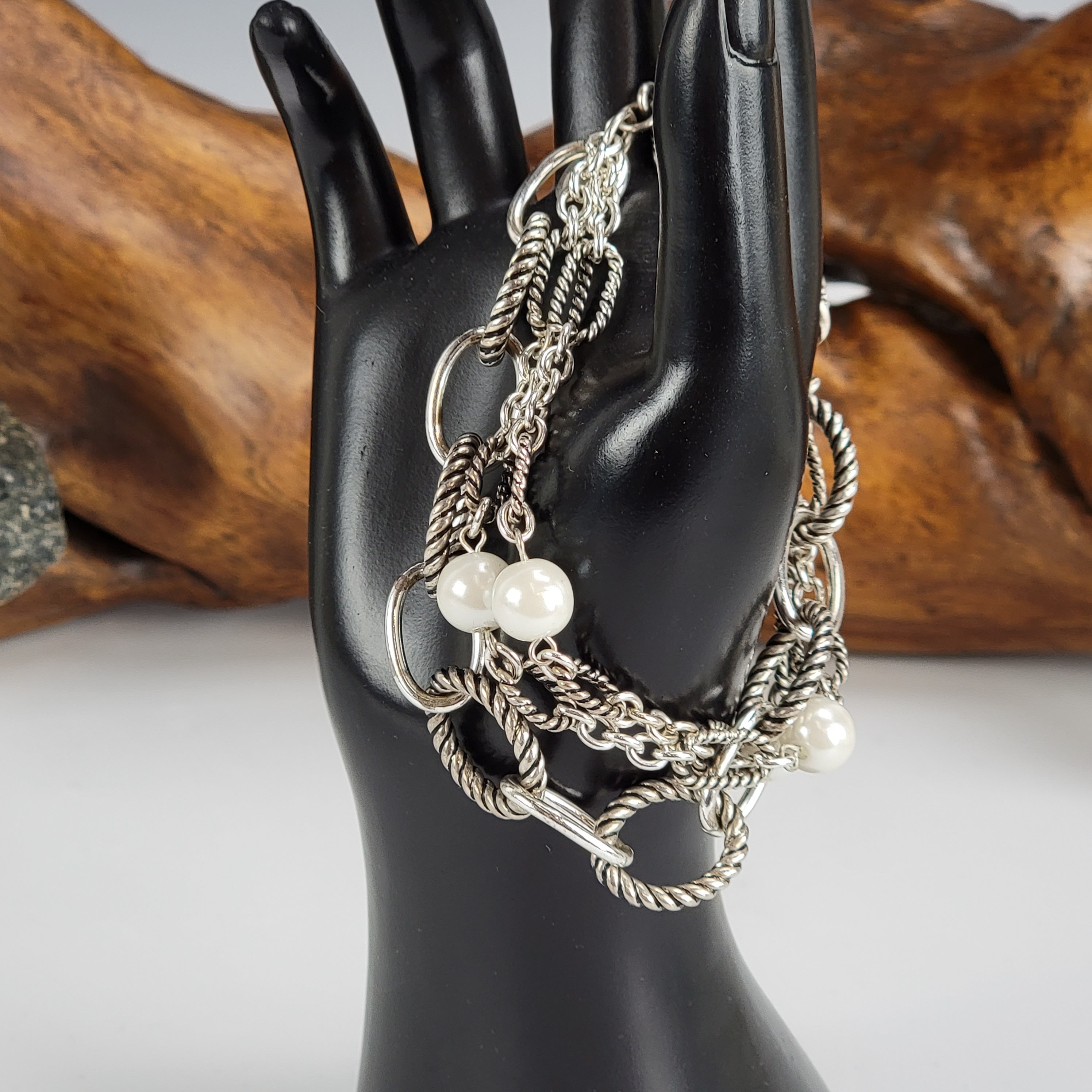 ヴィンテージ カール・ラガーフェルド チェーンブレスレット：シルバー