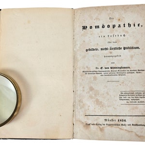 Antique 1834 German Homeopathy Book: Von Bonning, Rare Collectible