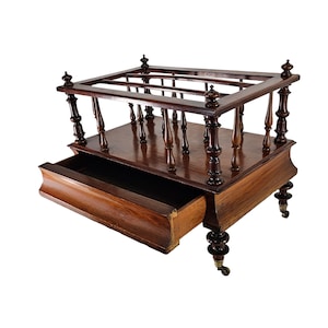 Antique Music Rack, Canterbury Walnut Magazine Rack, Magazine Sheet Rach, Music Sheet