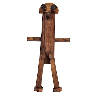 Vintage 1940s Folk Art Plank Doll – Handmade Oak Wood, Wall-Mounted, Rustic Decor, One-of-a-Kind Collectible, Primitive Americana