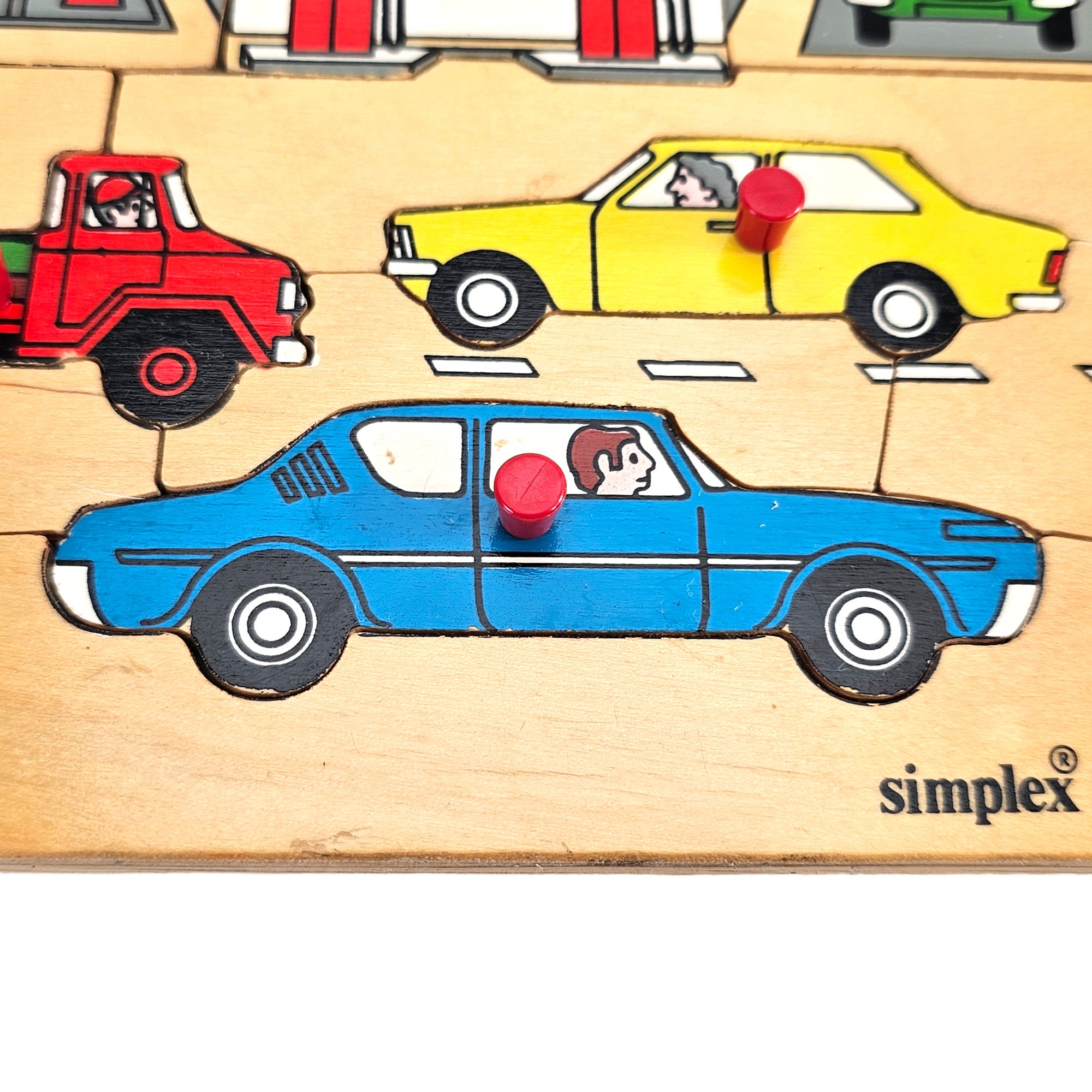 Simplex Toys Puzzle, Wooden Puzzle, Car Trucks Puzzle, Made