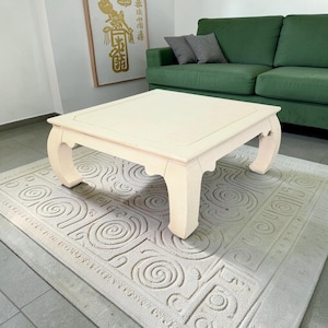 Lane Ming Style Coffee Table Cream Crackle Square 36.5