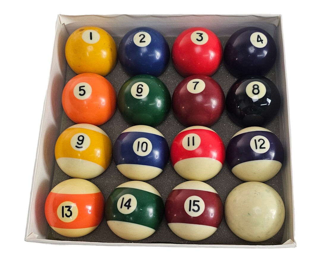 Vintage Brunswick Billiard Balls, Gold Crown Pool Balls, Pocket Balls