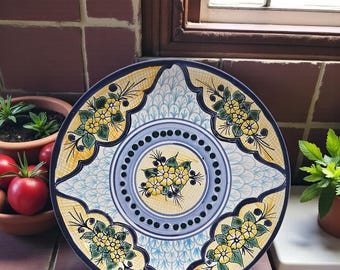 手描きのメキシコ陶器皿 - 青と黄色の天体の星と月のデザイン - Etsy 日本