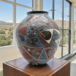 Signed Rodrigo Perez Mata Ortiz Polychrome Ceramic Vessel Casas Grandes 9"
