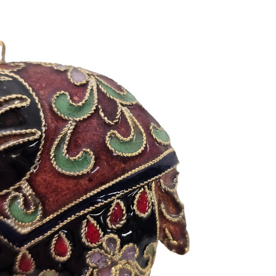 Vintage Chinese Cloisonné Pendant, Elephant Neckl… - image 6
