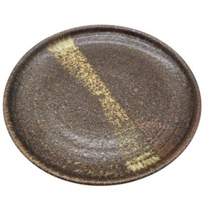 Japanese Shusai-Yaki 9” Stoneware Platter Bizen Gohon Glaze Mingei Pottery Rustic Wabi-Sabi Chado Décor