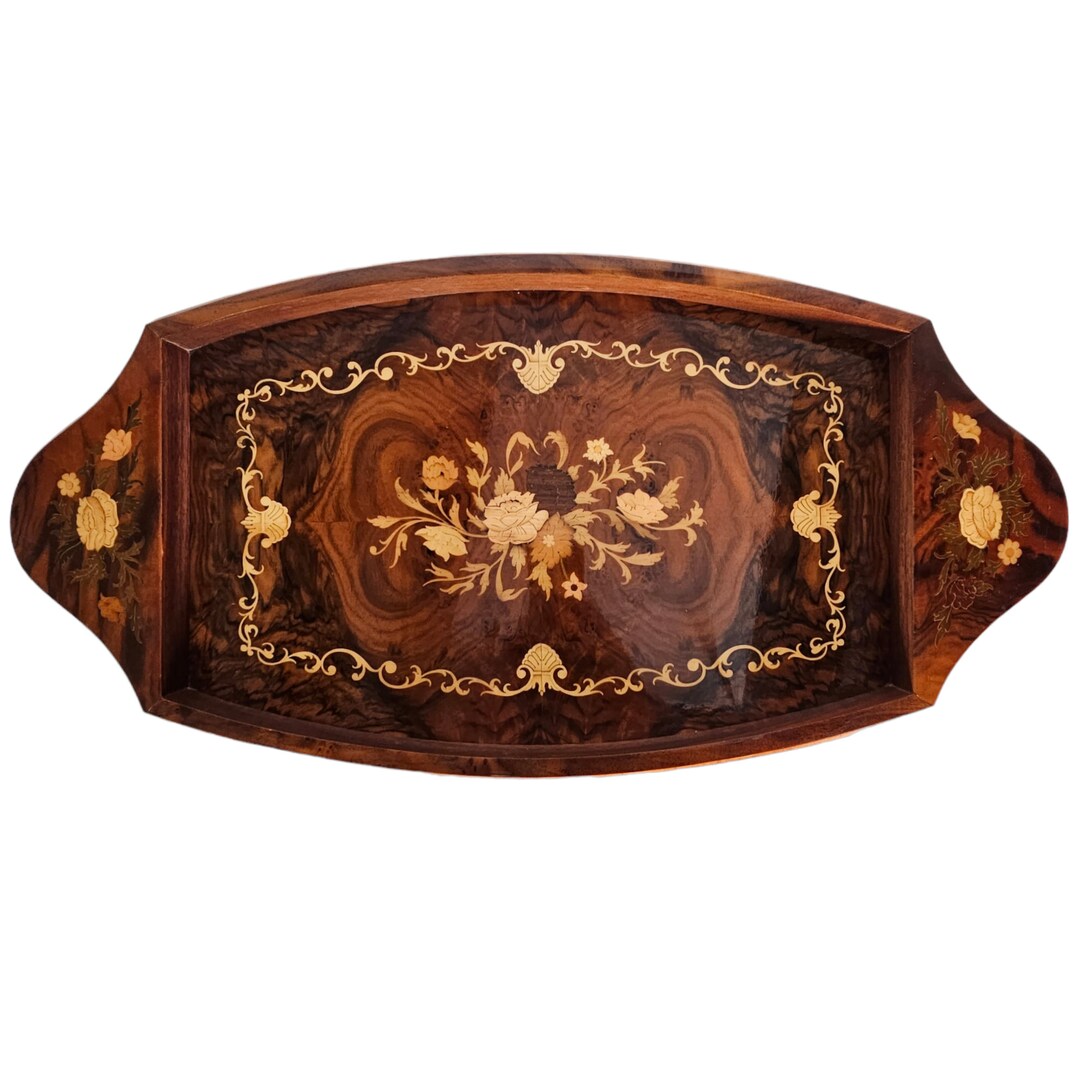 Vintage Italian Tray Wood Inlay Tray Tray W/ Music Etsy