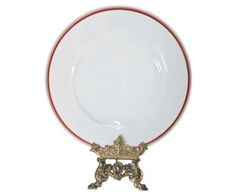 Assiette plate en porcelaine, assiette de buffet Bistrot d'Auteuil, assiette plate Jacques Lobjoy 10,25 po.