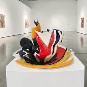 Neil Williams 1990 California Postmodern Memphis Abstract Ceramic Vessel Sculpture