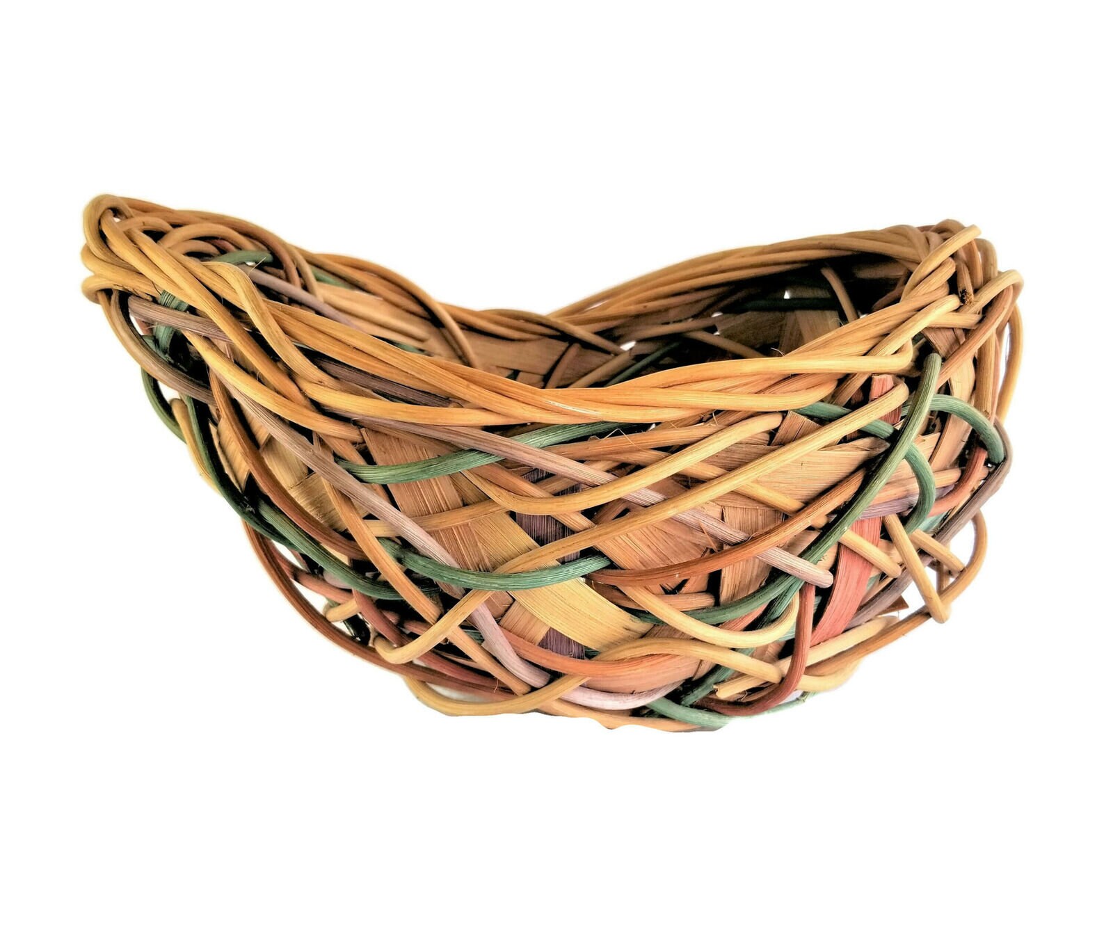 Weave Basket Willow Reed Pastel Southwest Moses Etsy