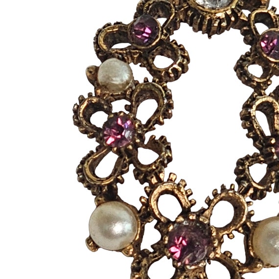 Vintage Boho Dainty  Earrings Jewel Metal Purple … - image 8