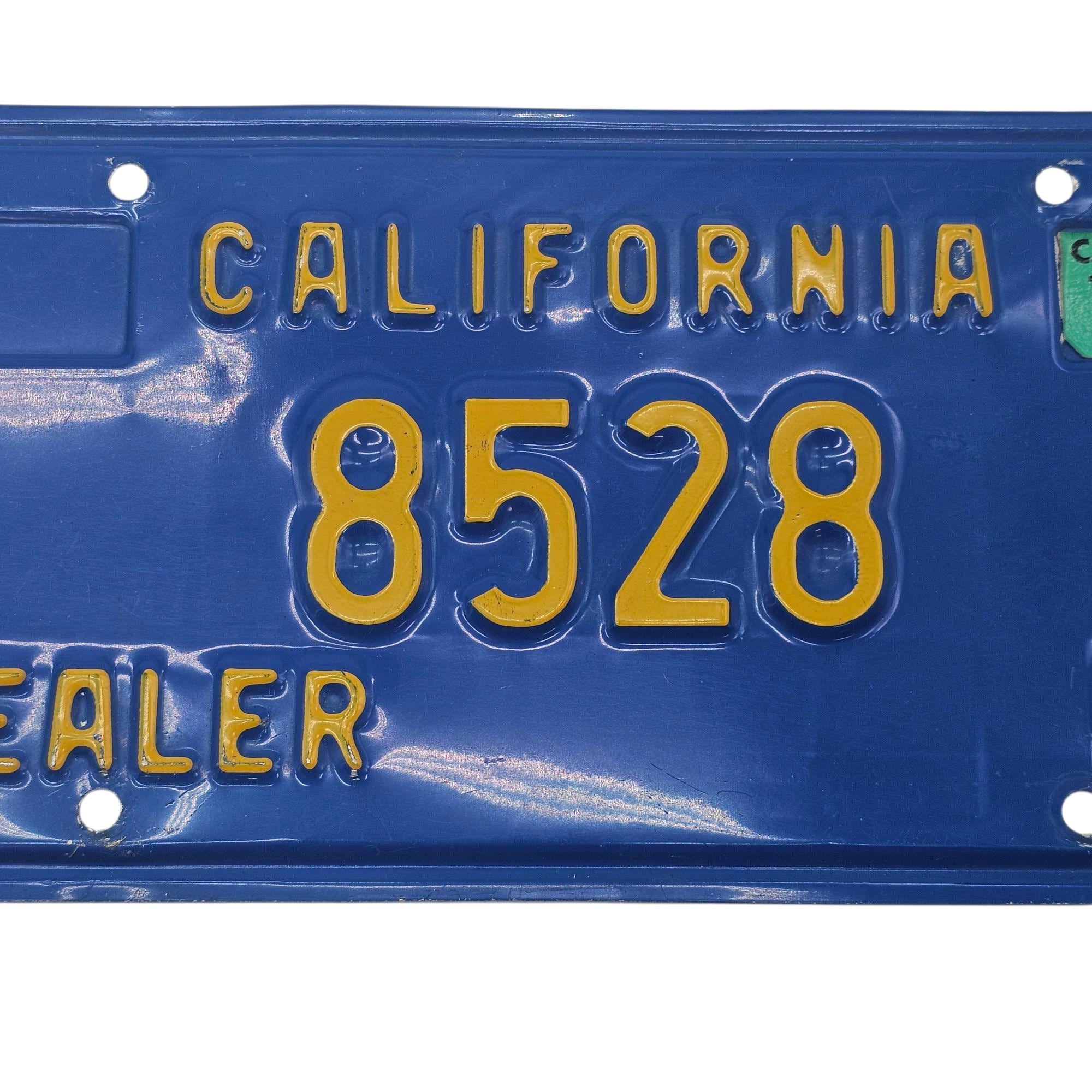 1978年 カリフォルニア ディーラー ナンバープレート 青 黄色 自動車店