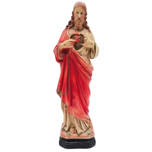 Vintage Sacred Heart Jesus Chalkware Religious Statue Catholic Christian Home Décor