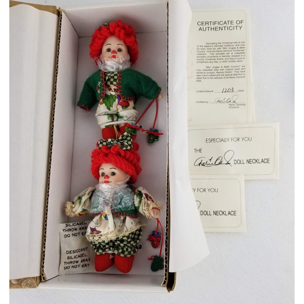 Jingles & Belle Ornaments, Marie Osmond " Country Christmas", 1992 Dolls, Limited Edition Dolls