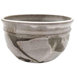 Studio Pottery Bowl Japanese Mingei Style White Glaze Iron Brush Work Tea Bowl