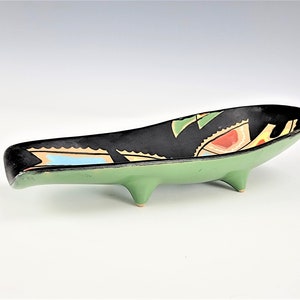 Vintage Hand-Painted Ceramic Dish: Mid-Century Modern Deruta Italy