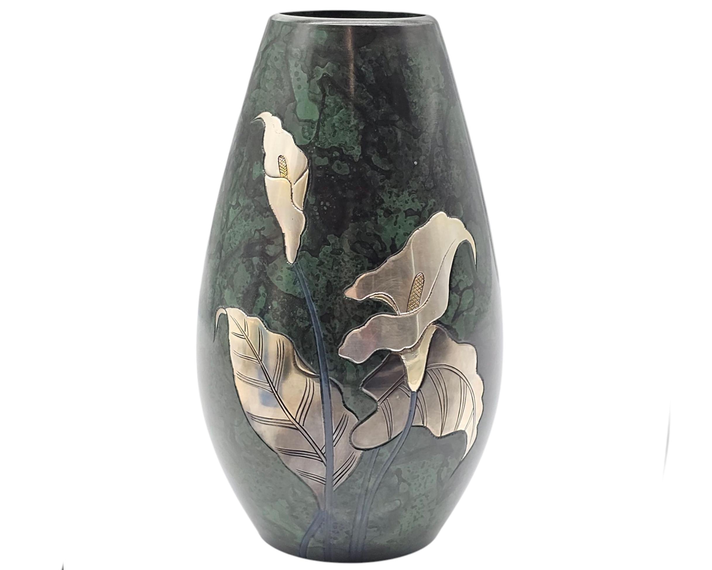 Vintage Takaoka Copper Vase: Japanese Mid-century Floral Art Decor