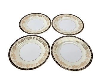 Bordeaux Noritake, Salad Plates, Porcelain Plates, Japanese Plate, Set of 4 Plates