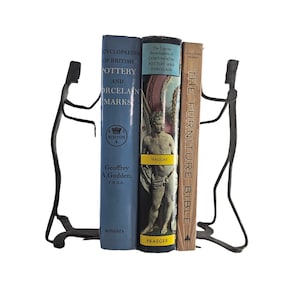 Vintage Metal Bookend, Wrought Iron Bookend, Walking Man and Shadow Bookends Pair