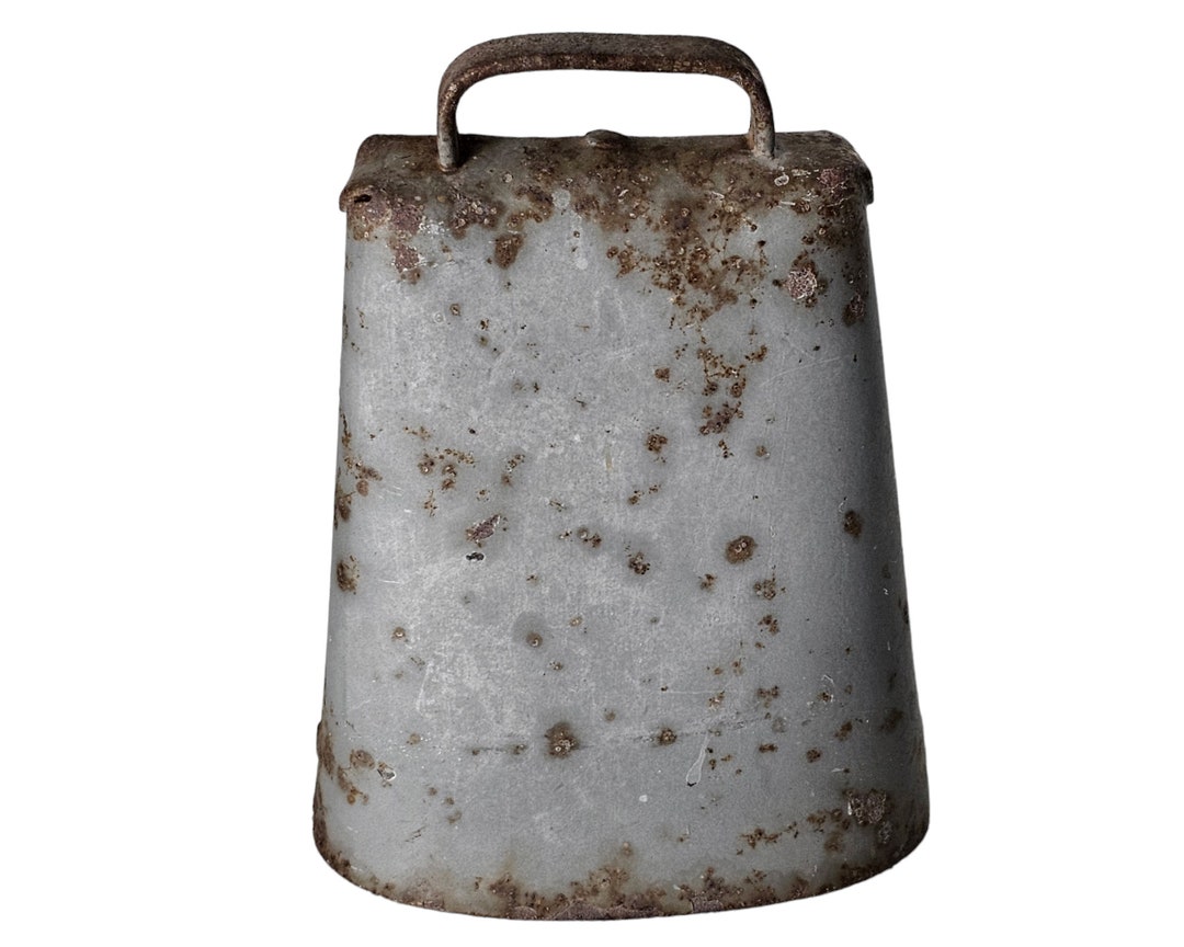 Vintage Rustic Iron Cow Bell: Loud Riveted Metal Bell 4.5