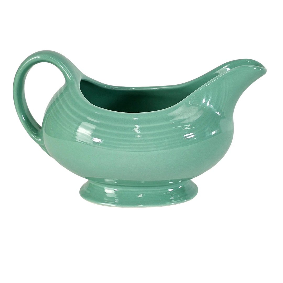 Vintage Fiesta Gravy Boat, Gravy Bowl, Fiesta Pitcher, Green Turquoise