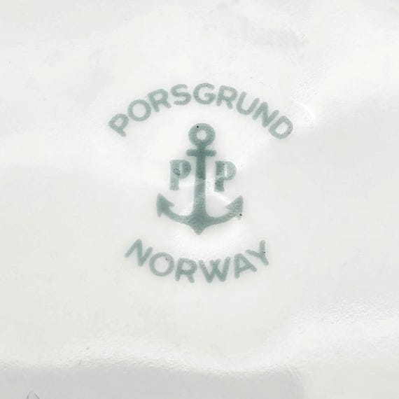 Vintage Porsgrund Norway Blue Stave Church Porcelain Decorative