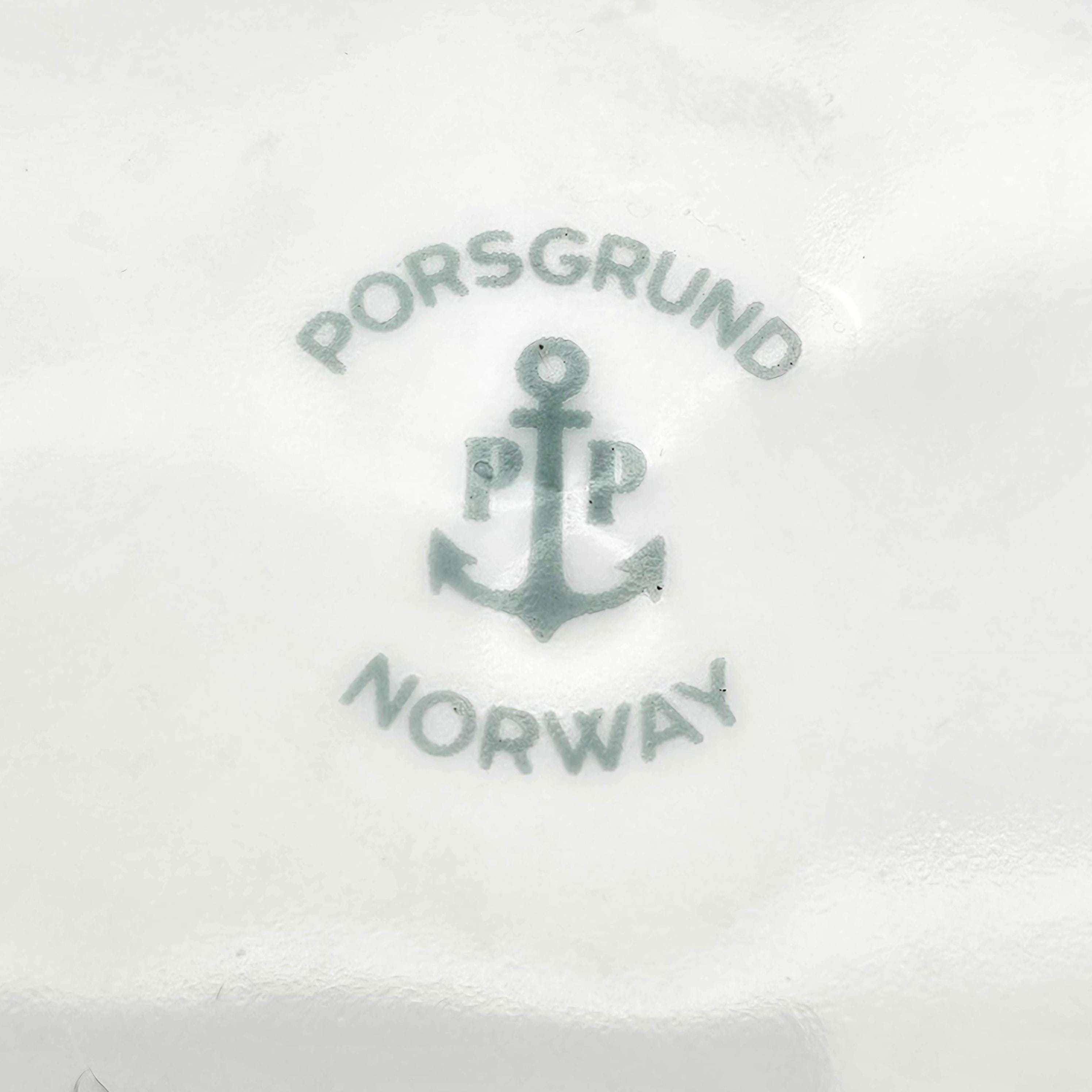 Vintage Porsgrund Norway Blue Stave Church Porcelain Decorative