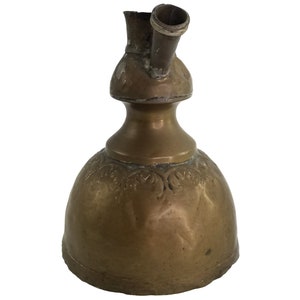 Antique Turkish Brass Hookah Base, Embossed Pattern Hookah Base, Brass Hookah Base, Metal Hookah Base