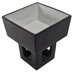 Mid Century Ikebana Vase, Japanese Ikebana Pedestal Vase, Bonsai Planter, Matte Black Ikebana 7.5&quot;H