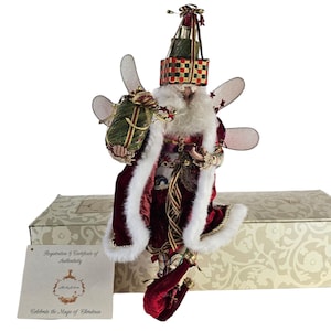 Edición limitada retirada de Mark Roberts &quot;Jolly Sitting Santa Small&quot; de 18 pulgadas, certificado de autenticidad 81/750