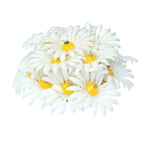 Mid Century Daisy Brooch White Plastic Flower Cluster Pin Hong Kong 1960s Mod Jewelry