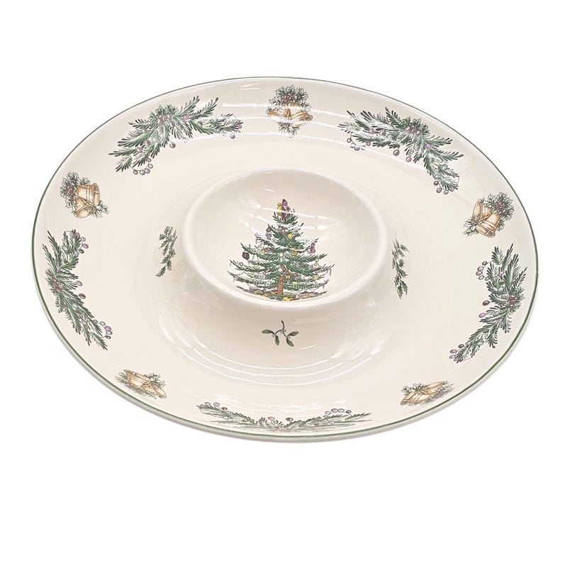 Spode Christmas Tree Chip and Dip Platter
