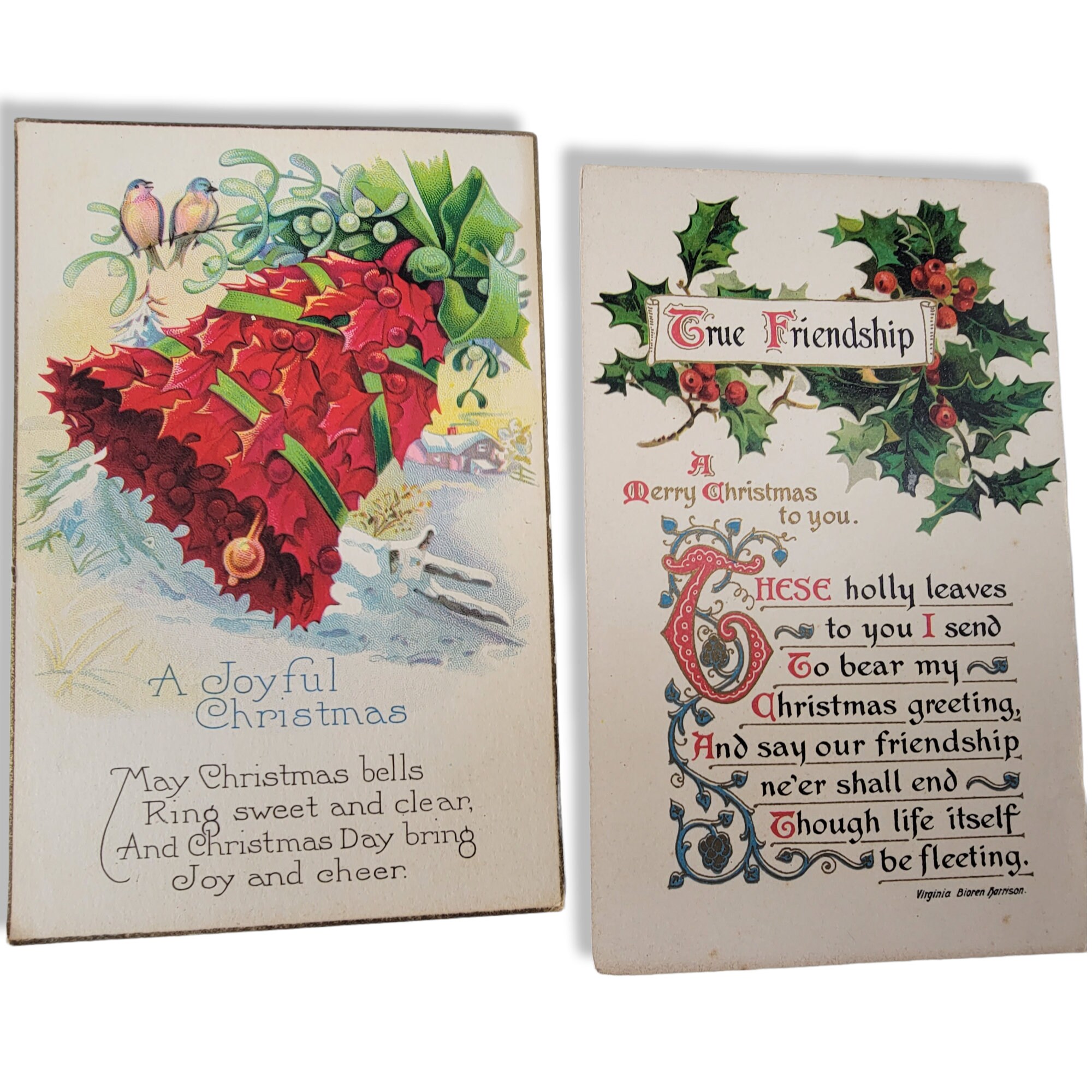 Vintage Christmas Greetings Card Holiday Greeting Cards Etsy