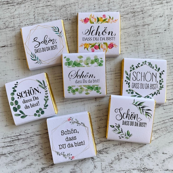 Gastgeschenk Hochzeit | Schokolade Schokotäfelchen | Schön, dass Du da bist!