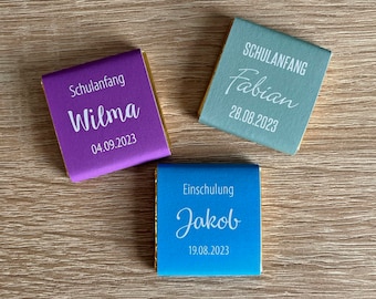 Gastgeschenk Einschulung Schulanfang | Schokolade Schokotäfelchen | personalisiert