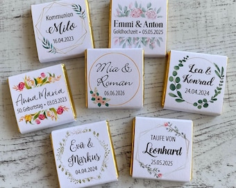 Wedding favor | Chocolate chocolate bars | Personalized
