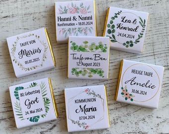 Christening favor | Chocolate chocolate bars | Personalized