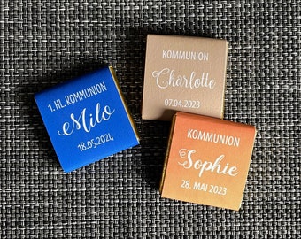 Gastgeschenk Kommunion Firmung | Schokolade Schokotäfelchen | personalisiert