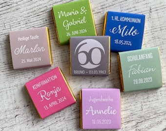 Birthday party favor | Chocolate chocolate bars | Personalized