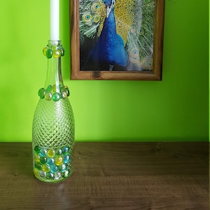 Recycled glass candlestick