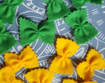 Play food, felt pasta shapes