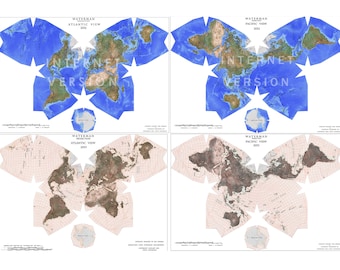 Waterman Butterfly Map ALL FOUR VIEWS for only 69 dollars (4 separate maps)