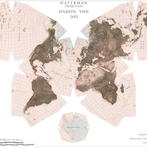 ADD ON MAP Waterman Butterfly Map - Atlantic view - Earthtone (Verfügbar mit Kauf einer Karte für 49 Dollar)