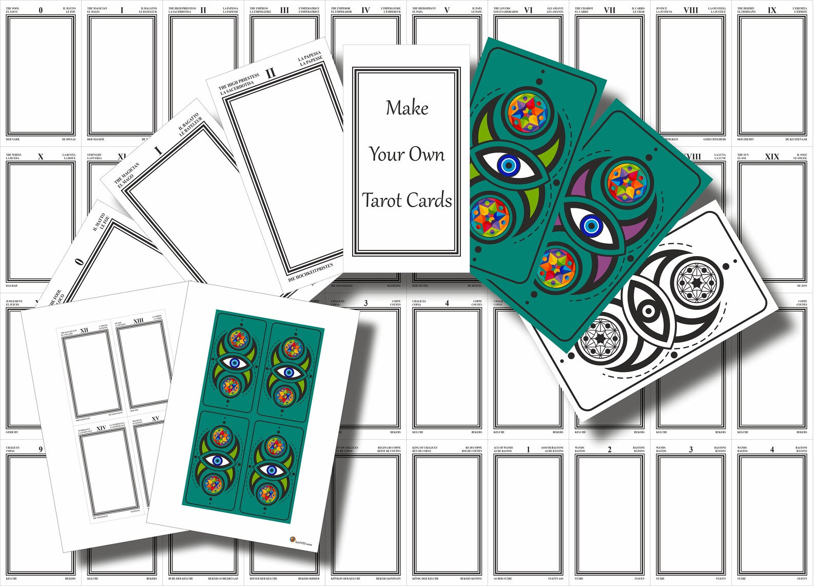 Make Your Own Tarot Cards Printable Tarot Cards Templates Etsy