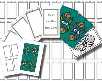 Make Your Own Tarot Cards, Printable Tarot Cards Templates, Customize it yourself, digital file, blank tarot, INSTANT DOWNLOAD